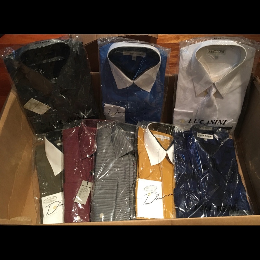 Lot of seven brand new 15 1/2 34/35  dress shirts
